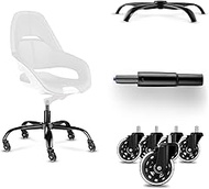 Office Chair Base Replacement Bundles, Heavy Duty 320LBs/146KGs, Reinforced to Repair Swivel Gaming Chair Bottom Part with Premium Caster Wheels and Gas Lift Cylinder, 4.7'' Length Extension