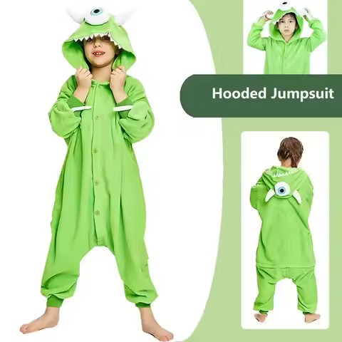 N36O Kids Boys Monsters University Mike Wazowski Halloween Costume Funny Cute Homewear Monster Anima