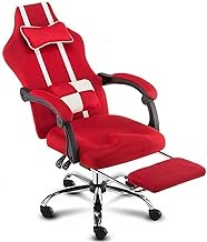 office chair Desk And Chair Computer Chair Ergonomic Reclining Office Chair Foot Lift Swivel Chair Armchair Waist Support Game Chair Chair (Color : Red) needed Comfortable anniversary