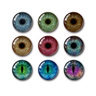 20pcs/lot 8/10/12/14/16/18/20mm Pupil Eye Pattern Thin Chips Suitable for Blythe Doll DIY Making Fin
