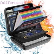 FALLFORBEAUTY Fireproof Document Box, 13 Accordion Pocket Waterproof Handheld File Bag, Large Capaci