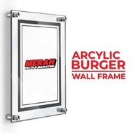 Frame Acrylic Burger A5 /A4 /A3/ A2. Wallpaper acrylic frame with laser cut crystal clear