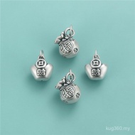 Money Bag Pendant Accessories S999 Money Pendant Handmade Necklace DIY Ingot Fu Pendant Braided Rope