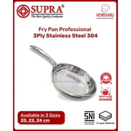 Supra pan frypan stainless steel 3ply SUS 304 impact bottom professional cookware series - frying pa