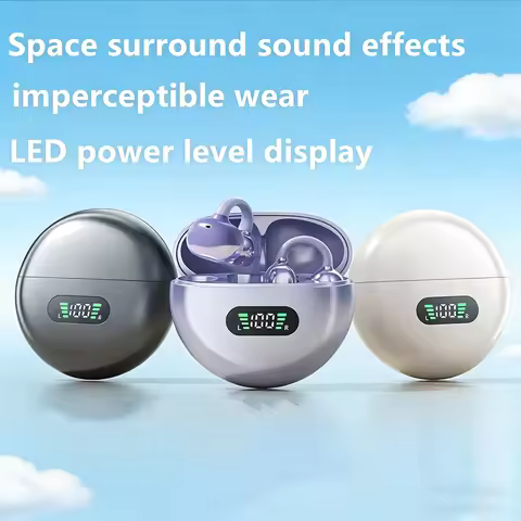 New Q71 TWS Bone Conduction Earphones Bluetooth 5.3 Earbuds Clip on Ear Comfortable Sport Digital Di