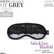 (SG) FIFTY SHADES OF GREY - Play Nice Satin &amp; Lace Blindfold Set SM Sex Horn's Toy for Couple Play | Cosplay | Sexy Game