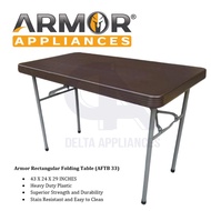 ⊕✺▲Armor Rectangular Lifetime Folding Table (Brown)