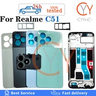 For Realme C51 RMX3830 back cover Battery Housingr Volume Button on off power button battery cover D