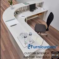 Meja RESEPSIONIS letter L minimalis custom jakarta timur  ( harga per/meter )