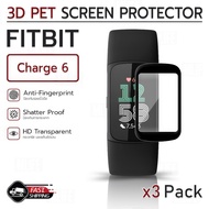 3D Film-Fitbit Charge 6 Watch Black Edge Full Screen Curved PET Cover Protector 5