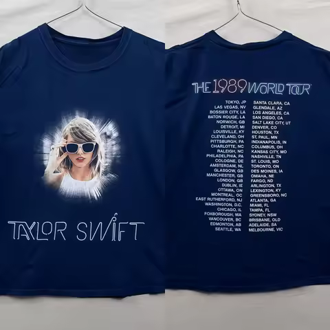 Taylor Swift 1989 World Tour T-shirt Youth Graphic Concert Tee 2026 Summer New Men Women Cotton Over