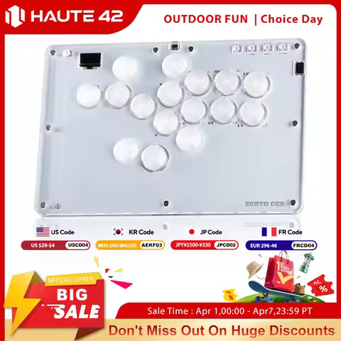 Haute42 Arcade Joystick Hitbox Leverless Controller Keyboard Arcade Stick For PC/Ps4 /PS5 Fighting S