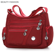 BEAUTY FASHION 6สีกระเป๋าไนลอนกันน้ำแฟชั่นผู้หญิงกระเป๋าสะพายเดียว Crossbody BAG