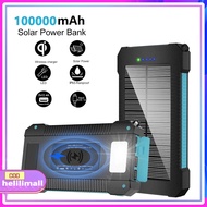 100% Original 100000mAh Solar Power Bank Waterproof Compass PowerBank Strong Flashlight Torch Outdoo