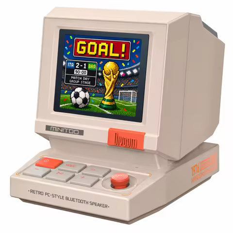Divoom MiniToo Retro Bluetooth Speaker Portable Pixel Display Music Box Retro Computer Style Speaker