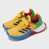 adidas x LEGO 慢跑鞋 LEGO Sport DNA EL K 中童 黃 藍 小朋友 聯名 魔鬼氈 HQ1310