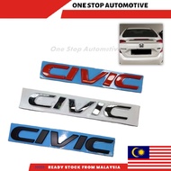 Honda Civic Emblem Badge 3D Logo Tulisan Kereta Tampal Belakang ABS FC FD FK2 EK8 Type R