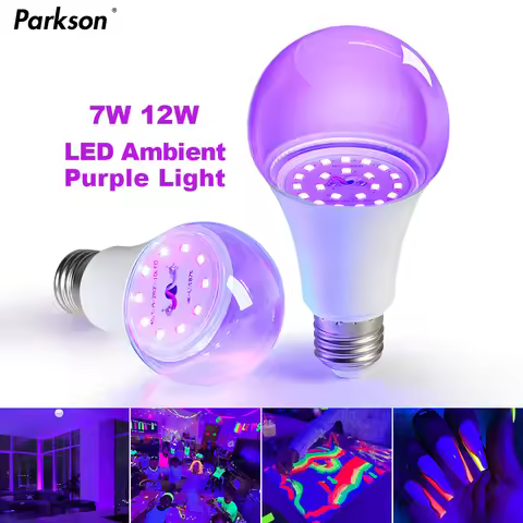 Black Light Bulb 7W 12W LED UV Blacklight E27 Led Bulb AC85-265V Party Ghost House Fluorescent Atmos