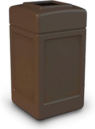 COMMERCIAL ZONE Products 732137 Square Waste Container,Brown,42 gal,lon