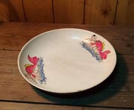 「孩童戲魚」美耐皿盤—古物舊貨、早期臺灣老碗盤