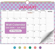 Calendar2025-2026, Monthly Wall Calendar from October 2025 to June 2027, 11.5" x 14.7", Spiral Bindi
