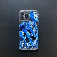 Acrylic 手繪抽象藝術手機殼 | iPhone 13 Pro Max |  Blue Sky