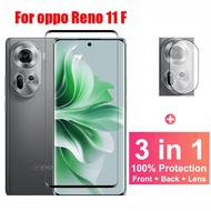 3 in 1 OPPO Reno 11 F 5G Tempered Glass For OPPO Reno 10 Pro Plus 5G 7 8T 8 Z Pro Plus 4G 5G Full Coverage Screen Protector Glass Film With Camera Lens Glass Protector
