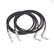 2pcs 3.0-meter 9.8ft Guitar Cable Right Angle 1/4 Inch TS Mono Double Shielded 22AWG Oxygen-Free Cop