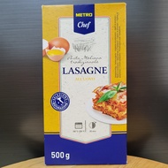 METRO CHEF - hộp 500g - MÌ DẸT (dạng lá) / Ý / Lasagne Pasta