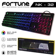Nubwo Gaming Keyboard Fortune NK-32 คีย์บอร์ดเกมมิ่ง ไฟรุ้ง7สี (คีย์บอร์ดภาษาไทย) ประกันศูนย์ 1 ปี