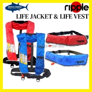 RIPPLE AUTO INFLATABLE LIFE JACKET VEST 150KG FISHING LIFE WAIST FOR ADULTS AUTO INFLATE IN 5 SEC ES