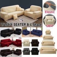 Sarung Sofa Elastic Sofa Cover Stretchable 1/2/3/4 Sofa Seater Cover Regular or L Shape Universal Slipcover Seat Cover