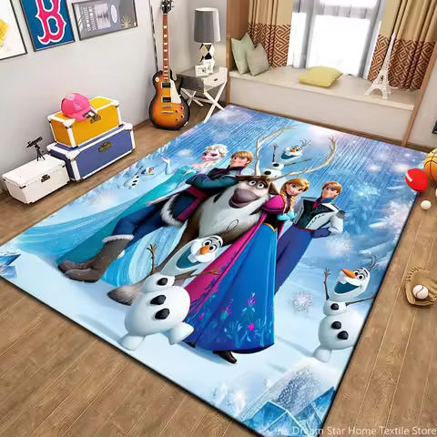 Frozen Elsa Princess Area 3D Carpet Rug for Living Room Bedroom Decoration Picnic Camp Kitchen Carpe