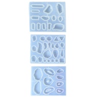 3Pcs Pendant Resin Mold DIY Jewelry Necklace Mold Epoxy Resin Glue Silicone Mold Irregular Shaped Pe