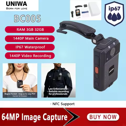 NEW UNIWA BC005 Mini Body Camera Full HD 4K Body Portable Night Vision Video Recorder Police Law Enf