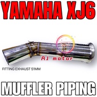 YAMAHA XJ6 51MM EXHAUST MUFFLER PIPING LINK PIPE STAINLESS STEEL RACING EKZOS EKSOZ BOX TABUNG FULL 