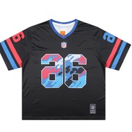 High Street Contrast Color V-Neck Sixpm/6PM Sports Mesh Stitching Digital Direct Injection Jersey T-