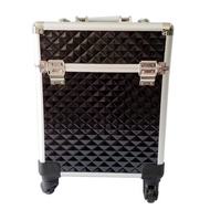 Beaute4u PROFESIONAL MAKEUP ARTIST BEAUTY STORAGE 4 WHEELS ALUMINIUM TROLLEY COSMETIC CASE *1187