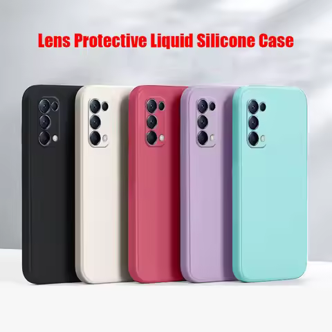 Original Square Liquid Silicone Phone Case For OPPO Realme 10 8 7 4G A77 A74 A54 A96 A58 5G Realme C