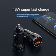 Transparent Metal 48W Car Charger Super Fast Charging Mobile Phone Fast Charging USB And Type-C Inte