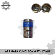 MATA 1/ 2 Inch 6 PT - 17mm Socket Wrench 17mm Socket Wrench/ 17mm Socket Bit/