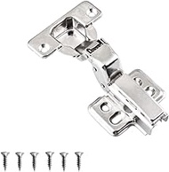 6pcs European Inset Soft Close Cabinet Hinges - 110 Degree Stainless Steel Door Hinges with Hinge Cover Plates, Screws are Included