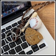 [FF] Mini Baseball Glove Wooden Bat Keychain Women's Bag Accessories Sports Car Key Chain Key Ring G