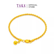 TAKA Jewellery 916 Gold Bracelet Rope with Bell