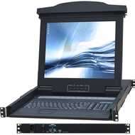 1U Rackmount 17" 1 port LCD KVM, with KVM cable – PS/2 & USB Interface (Model: KVM-1701COMBO)