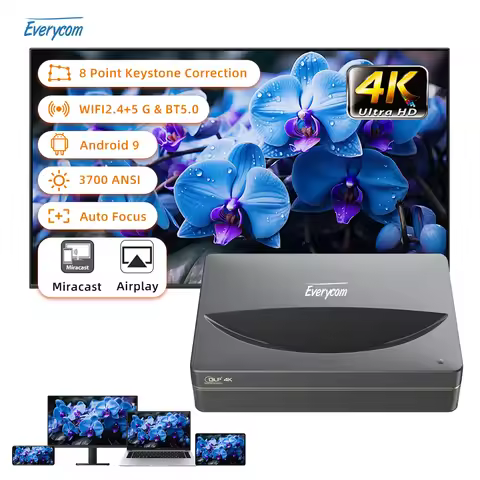 Video HD 4K Laser Projector Everycom B7u Pro DLP Projectors Hd 4k 1080p Home Theater Laser 4K Androi