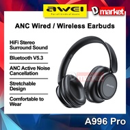 Awei A996 Pro ANC Wireless Earbuds Active Noise Cancellation Bluetooth Headset ANC Headphone Earphon