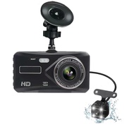 【เก็บเงินปลายทาง】กล้องติดรถยนต์ 2025 หน้าจอสัมผัส2.5D 4นิ้ว กล้องหน้า-หลัง Full HD 1080P มองเห็นกลาง