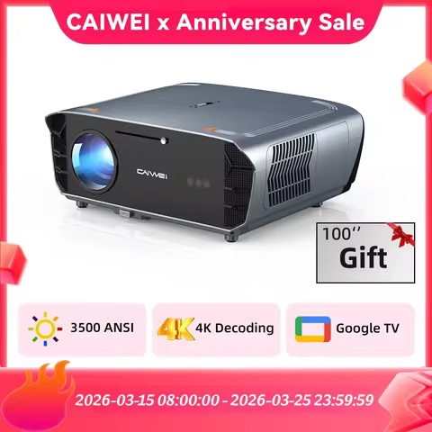 CAIWEI S7+ 4K Ultra HD Projector Video 3500 ANSI Home Theater Android for Movies Auto Focus Smart TV