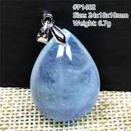Natural Blue Aquamarine Necklace Pendant For Woman Lady Man Love Gift Crystal Silver Clear Gemstone